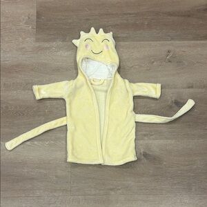 Yellow Smiling Hooded Baby Robe with Tail